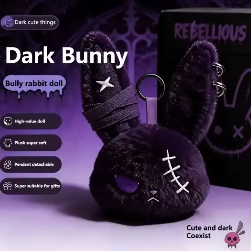 [12543] Брелок плюшевий Зайчик - Dark Bunny Bully Rabbit Doll фіолетовий