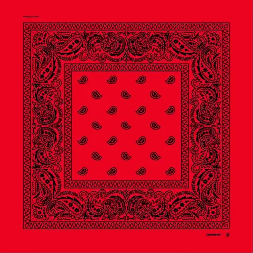 [130] Бандана Коловорот Бута з малюнком "Турецький огірок" червона (чорний принт)