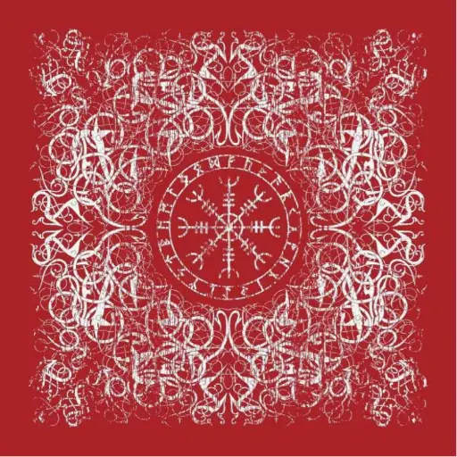 [136] Бандана Коловорот Північ червона (білий принт)