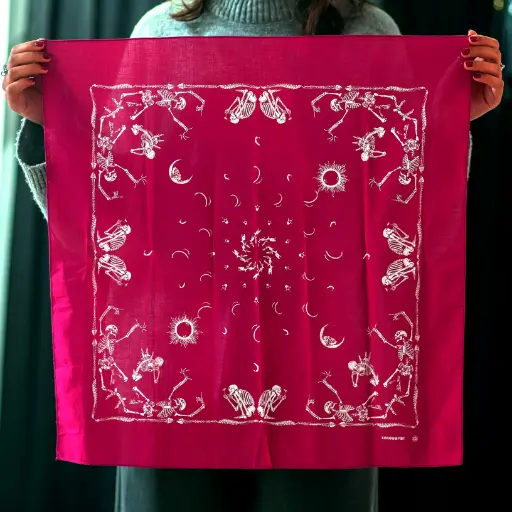 [1170] Бандана Коловорот Скелети та кістки бордова