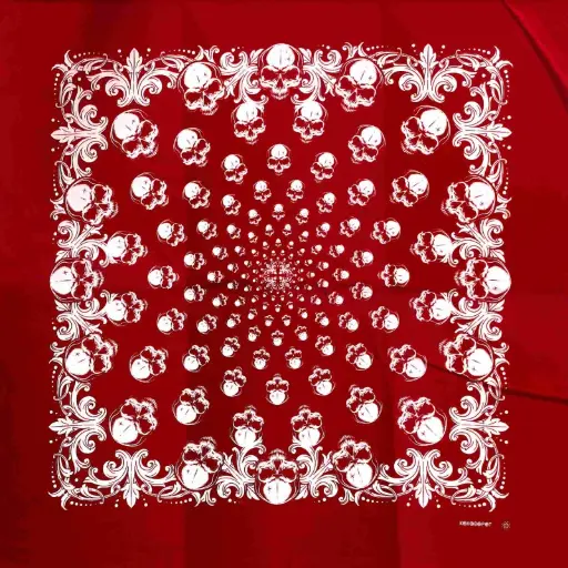 [1173] Бандана Коловорот Черепа червона