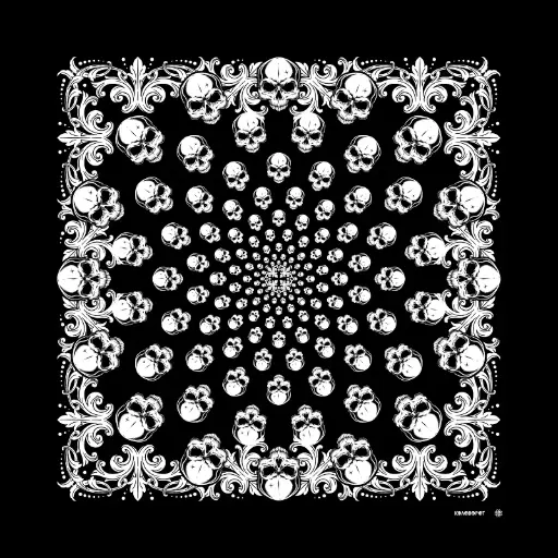 [140] Бандана Коловорот Черепа чорна