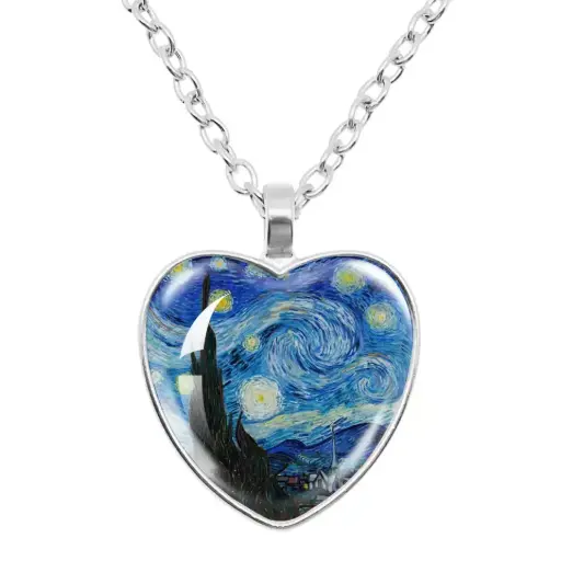 [1637] Кулон на ланцюжку Вінсент ван Гог - Зоряна Ніч