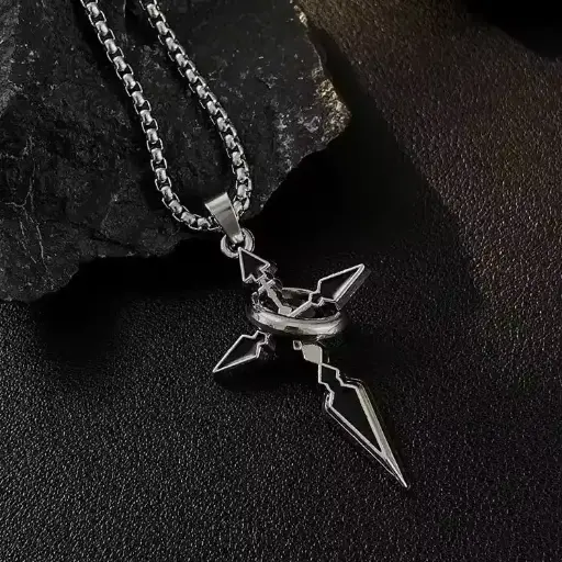 [1415] Кулон на ланцюжку Хрест - Cross з обручкою