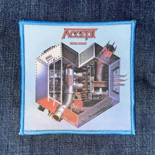 [1317] Нашивка Accept - Metal Heart друкована блакитна кайма