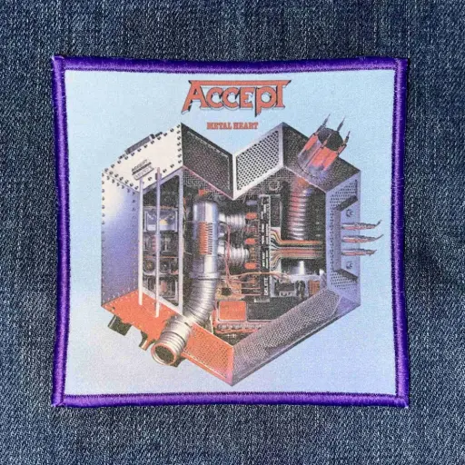 [1318] Нашивка Accept - Metal Heart друкована фіолетова кайма