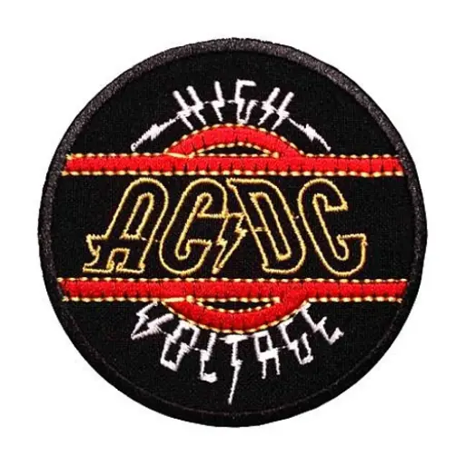 [148] Нашивка AC/DC - High Voltage вишита кругла