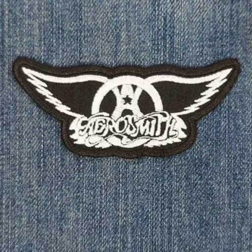 [1684] Нашивка Aerosmith White Logo вишита фігурна