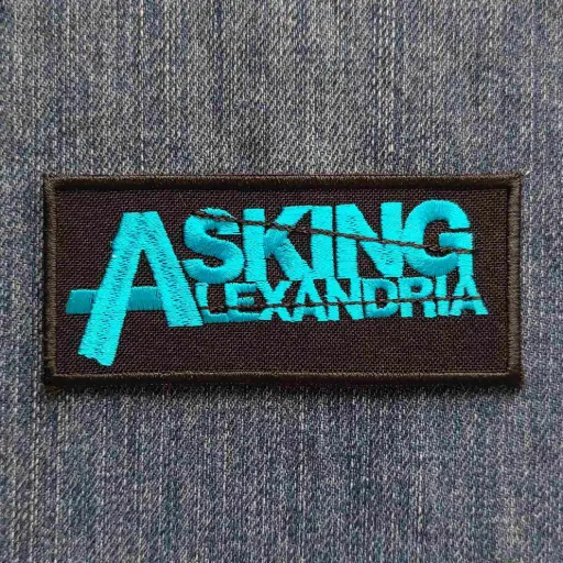 [1342] Нашивка Asking Alexandria бірюзова вишита