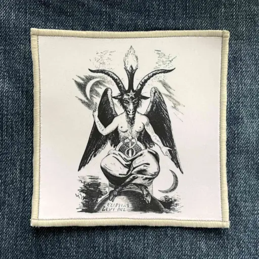 [1347] Нашивка Darkthrone - Baphomet друкована біла кайма