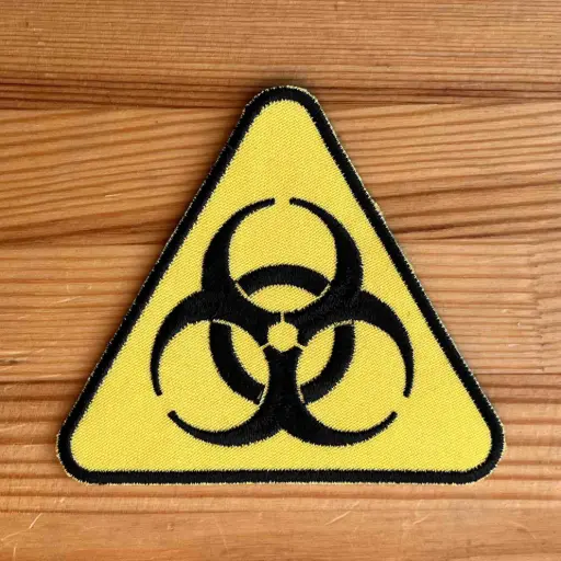 [192] Нашивка Biohazard жовтий фон вишита трикутна