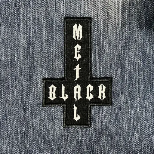[1683] Нашивка Black Metal Cross вишита
