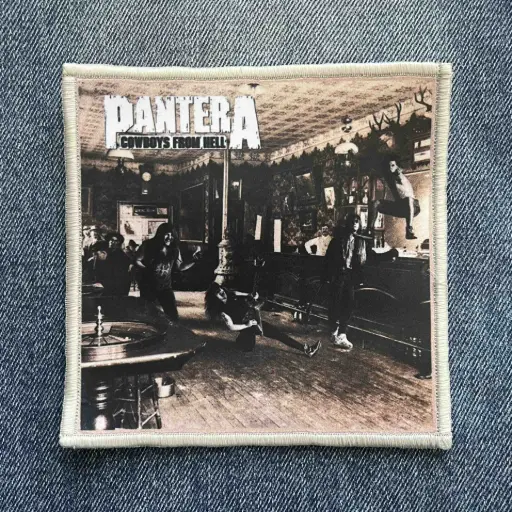 [421] Нашивка Pantera - Cowboys From Hell друкована біла кайма