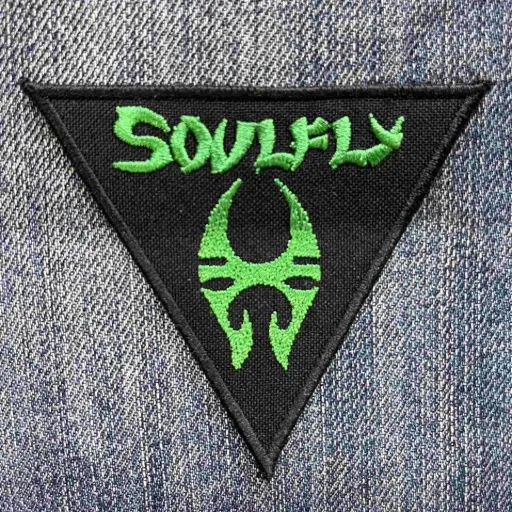 [488] Нашивка Soulfly Green Logo вишита трикутна
