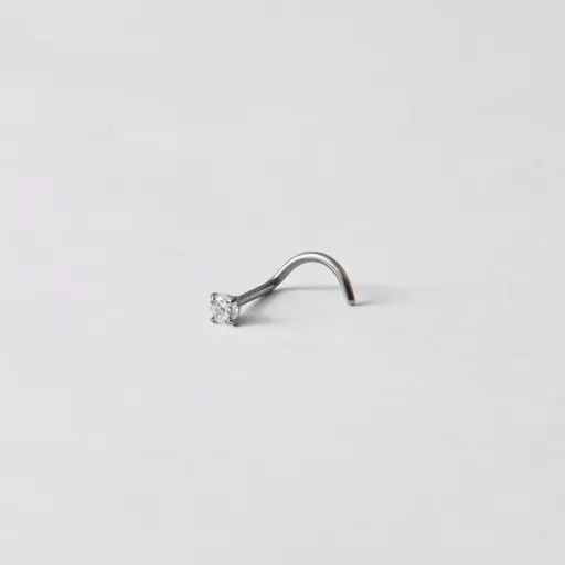 [1591] Пірсинг для носа L з каменем Titanium 20 G