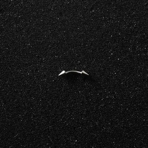 [11197] Пірсинг титановий мікробанан з шипами 16 G для брови