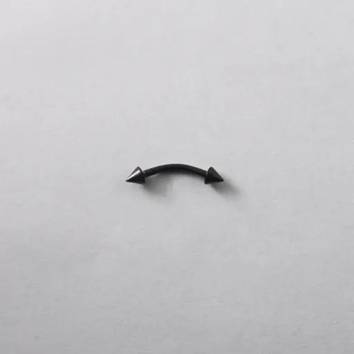 [11196] Пірсинг мікробанан з шипами Titanium 16 G чорний