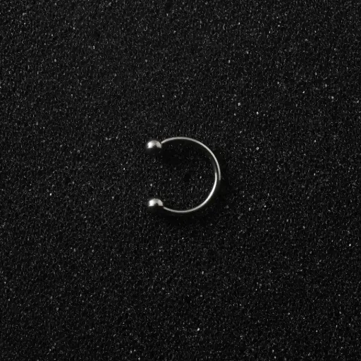 [11060] Пірсинг титановий підкова з кульками 16 G