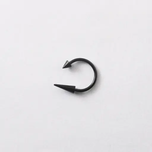 [6465] Пірсинг підкова з шипами 16 G чорний