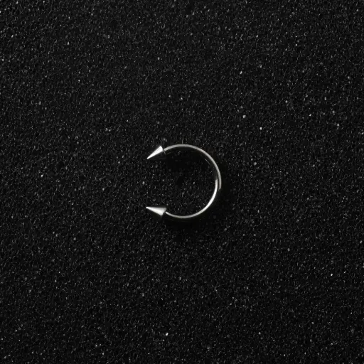 [6468] Пірсинг підкова з шипами Titanium 16 G