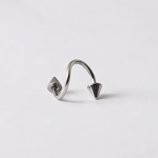 [1713] Пірсинг спіраль з шипами Titanium 16 G
