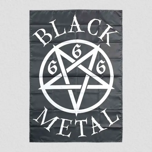 [785] Прапор Black Metal Pentagram 666