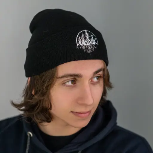 [757] Шапка біні Morok Logo вишита чорна 