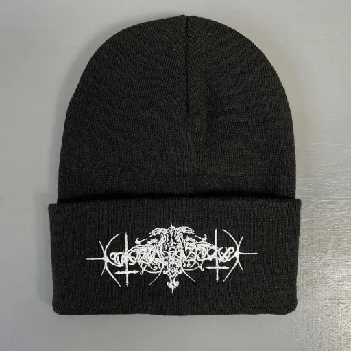 [759] Шапка біні Nokturnal Mortum - Голос Сталі (The Voice Of Steel) White Logo вишита чорна