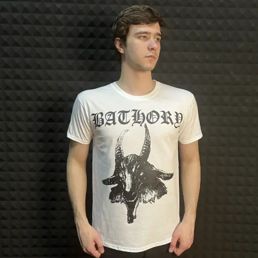 [11445] Футболка Bathory - In Conspiracy With Satan біла