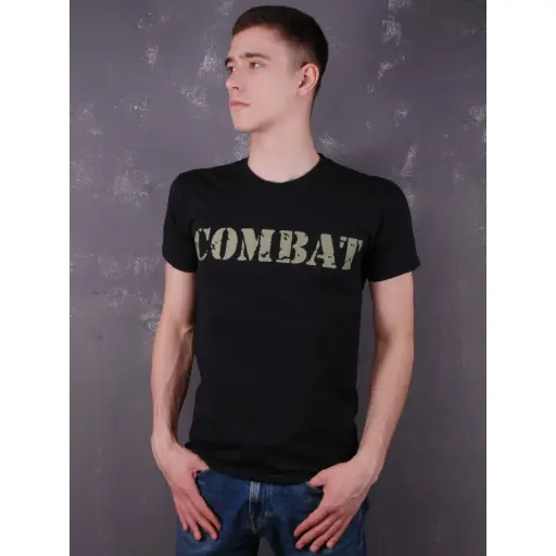 [11486] Футболка Combat Records Logo чорна