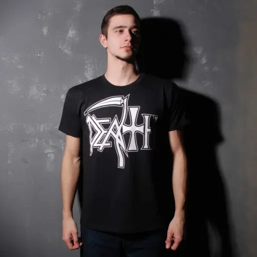 [11496] Футболка Death Logo White чорна