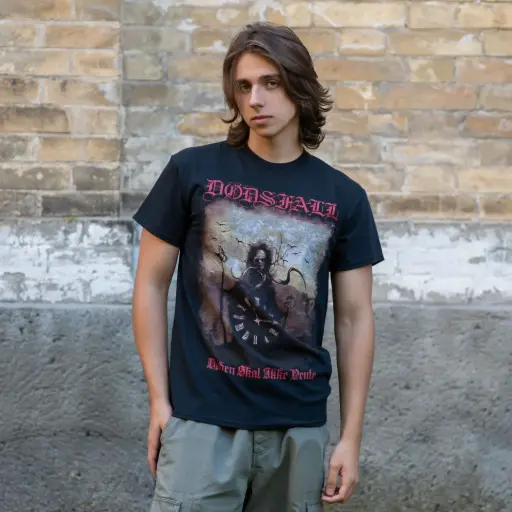 [11506] Футболка Dodsfall - Doden Skal Ikke Vente (Death Shall Not Wait) чорна