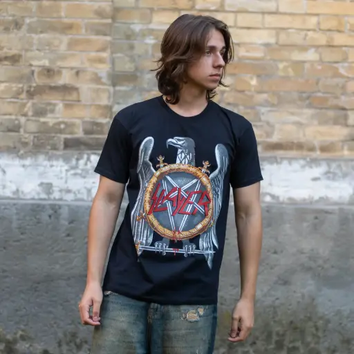 [10625] Футболка Slayer - Eagle New чорна