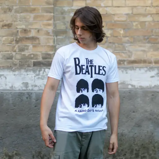 [11728] Футболка The Beatles - A Hard Day's Night біла